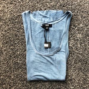 PAIGE dusty light blue scoop neck tank top